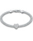 ფოტო #1 პროდუქტის Cubic Zirconia Heart Bismark Chain Bracelet, Created for Macy's
