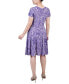 Women's Short Sleeve Jacquard Knit Seamed Dress