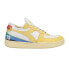 Diadora Mi Basket Row Cut Denver 55 Lace Up Mens White, Yellow Sneakers Casual