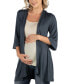 ფოტო #2 პროდუქტის Open Front Elbow Length Sleeve Maternity Cardigan