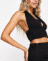 Фото #1 товара 4th & Reckless Lotus linen halter top co-ord in black