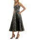 Фото #3 товара Women's Metallic Jacquard Fit & Flare Dress