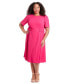 ფოტო #1 პროდუქტის Plus Size Fit & Flare Scuba Crepe Midi Dress