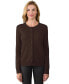 ფოტო #1 პროდუქტის Women's 100% Cashmere Button Front Long Sleeve Crewneck Cardigan Sweater (1575, Azalea, Large )