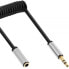 InLine Slim Audio spiral cable 3.5mm male / female - 4-pin - Stereo - 0.5m