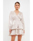 Фото #3 товара Women's Shiny Fabric Mini Dress