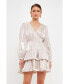 ფოტო #3 პროდუქტის Women's Shiny Fabric Mini Dress