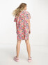 Фото #7 товара ASOS MADE IN KENYA contrast panel t-shirt dress in rose print