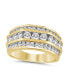 ფოტო #1 პროდუქტის Men's Diamond Three Row Ring (2 ct. t.w.) in 10k Gold