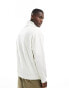 ASOS DESIGN oversized half zip funnel neck sweatshirt with contrast stitch in soft white Kokosnussmilch, S - Chest 38 - фото #3