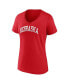 ფოტო #3 პროდუქტის Women's Scarlet Nebraska Huskers Basic Arch V-Neck T-shirt