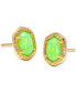 ფოტო #1 პროდუქტის 14k Gold-Plated Framed Stone Stud Earrings