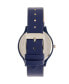 ფოტო #3 პროდუქტის Unisex Trinity Blue Leatherette Strap Watch 36mm