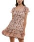 ფოტო #1 პროდუქტის Juniors' Emma Flutter-Sleeve Fit & Flare Dress