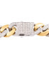 ფოტო #4 პროდუქტის Men's Crystal Curb Link Bracelet in Stainless Steel & Gold-Tone Ion-Plate