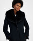 Фото #4 товара Women's Single-Breasted Faux-Fur-Collar Maxi Coat