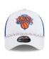 Фото #2 товара Men's White/Blue New York Knicks Court Sport Foam A-Frame 9FORTY Adjustable Trucker Hat