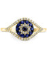 ფოტო #5 პროდუქტის EFFY® Sapphire (1/4 ct. t.w.) and Diamond (1/6 ct. t.w.) Evil Eye Ring in 14k White or Yellow Gold