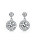 ფოტო #3 პროდუქტის GV Sterling Silver White Gold Plated Clear Round Cubic Zirconia Halo Tier Earrings