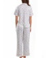 ფოტო #2 პროდუქტის Women's Kyley Pajama Heart Print Pant Set Trimmed in Red, 2 Piece