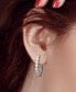 ფოტო #3 პროდუქტის Lab-Grown Moissanite In & Out Small Hoop Earrings (3 ct. t.w.) in Sterling Silver, 1"