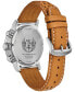ფოტო #3 პროდუქტის Eco-Drive Men's Chronograph Star Wars Rebel Pilot Orange Perforated Leather Strap Watch 44mm