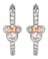 Minnie Mouse CZ Hoop Earrings in Sterling Silver and 18K Rose Gold Over Silver