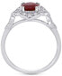 ფოტო #3 პროდუქტის Ruby (1-1/4 ct. t.w.) & Diamond (1/3 ct. t.w.) Halo Ring in 14k White Gold