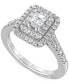 ფოტო #1 პროდუქტის Diamond Emerald-Cut Double Halo Engagement Ring (1 ct. t.w.) in 18k White Gold