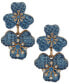 ფოტო #1 პროდუქტის Gold-Tone Color Crystal Flower Double Drop Earrings