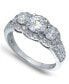 Фото #1 товара Кольцо Macy's Cubic Zirconia Round 3 Stone Halo