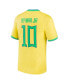 Фото #4 товара Men's Neymar Jr. Yellow Brazil National Team 2022/23 Home Breathe Stadium Replica Player Jersey