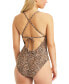 Фото #2 товара Women's Bonita Cheetah X-Back One-Piece Swimsuit, Created for Macy's