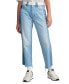 Women's 90s Loose Crop Spliced Jeans