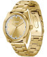 ფოტო #2 პროდუქტის Men's Bright Quartz Ionic Plated Thin Gold-Tone Steel Watch 42mm