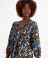 ფოტო #3 პროდუქტის Women's Floral-Print Pintucked Peasant Blouse