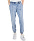 Juniors' Elasticated-Hem Seamed Jeans