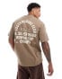 Фото #1 товара Bershka champs back printed t-shirt in khaki