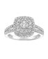 ფოტო #1 პროდუქტის Diamond Double Halo Engagement Ring (3/4 ct. t.w.) in 14k White Gold