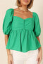 ფოტო #3 პროდუქტის Women's Joanna Puff Sleeve Peplum Top