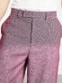 Фото #3 товара ASOS DESIGN smart wide wool mix trousers in burgundy puppytooth
