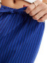 Фото #5 товара NA-KD mid waist trouser in navy stripe