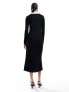 Фото #5 товара Nobody's Child Peyton long sleeve contrast knit midi dress in black