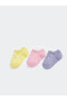 LCW ECO Baskılı Kız Bebek Patik Çorap 3'lü