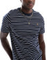 Farah Oakland striped cotton t-shirt in navy