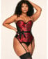 ფოტო #1 პროდუქტის Plus Size Jasmine Boned Strapless Corset & Thong Set