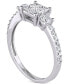 ფოტო #3 პროდუქტის Diamond Princess Quad Cluster Engagement Ring (3/4 ct. t.w.) in 14k White Gold