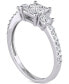 Фото #3 товара Diamond Princess Quad Cluster Engagement Ring (3/4 ct. t.w.) in 14k White Gold