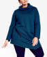 Фото #1 товара Plus Size Tilly Textured Cowl Neck Tunic Top