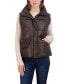 Фото #3 товара Women's Faux Leather Puffer Vest